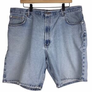 CALVIN KLEIN Vintage 90s Jean Shorts Denim Jorts Easy Fit Distressed Stone 40